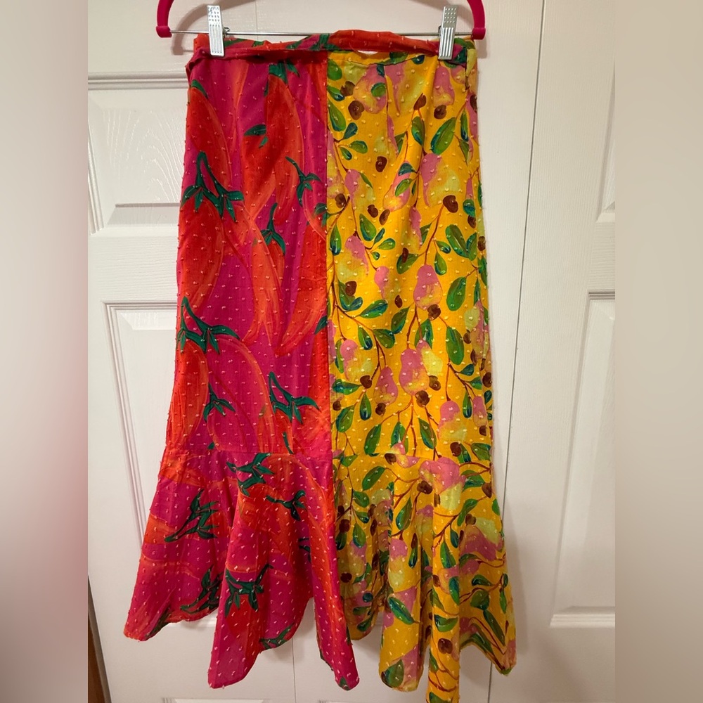 Farm Rio Wrap Skirt- Fruit Print-Size S View 4